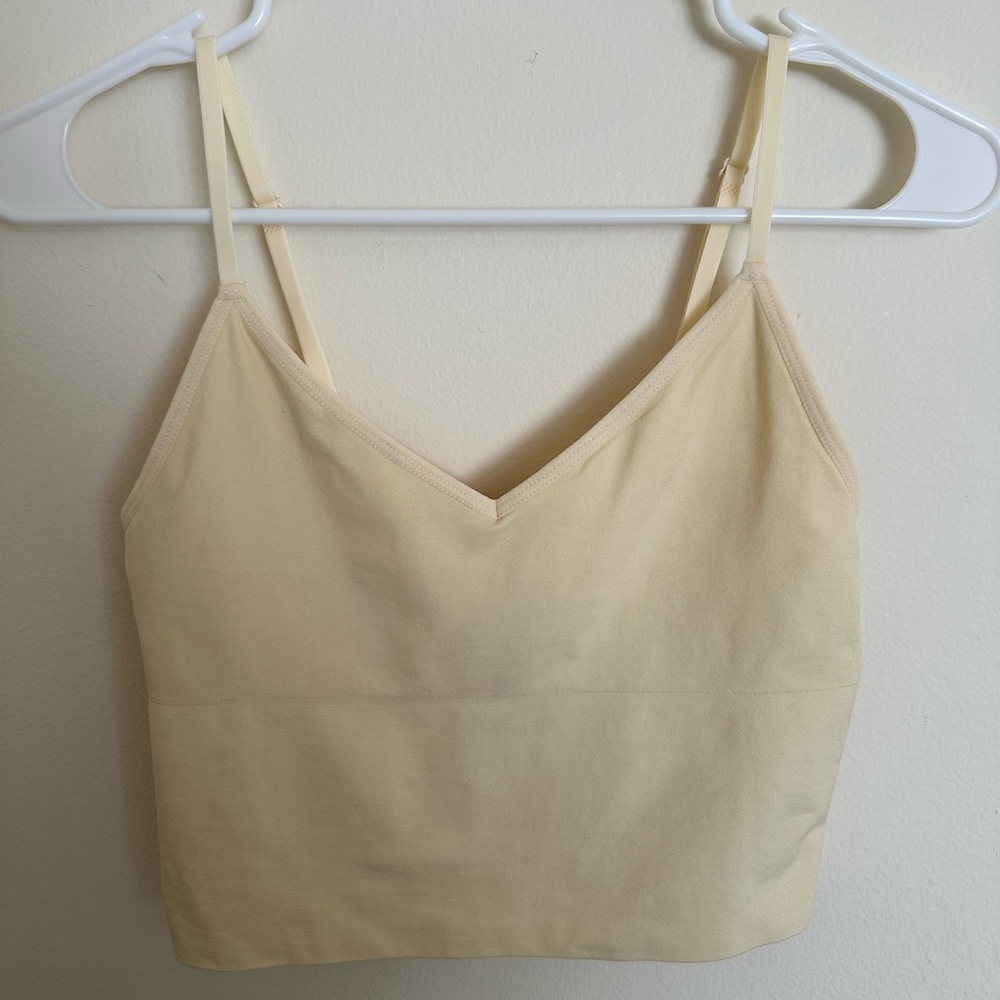 Ardene Butter Yellow V-Neck Cropped Tank